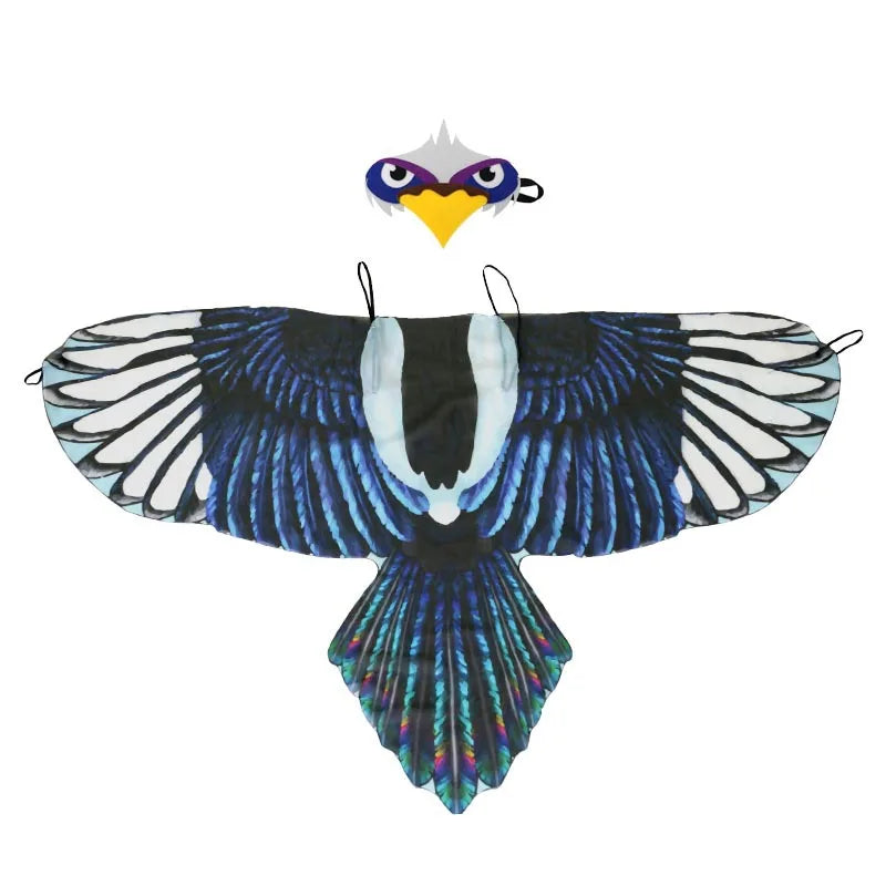 2025 New Design Halloween Children Eagle Wings Cloak with Felt Eagle Eye Mask ,Eagle Bird Wings Costumes for Kids Gifts